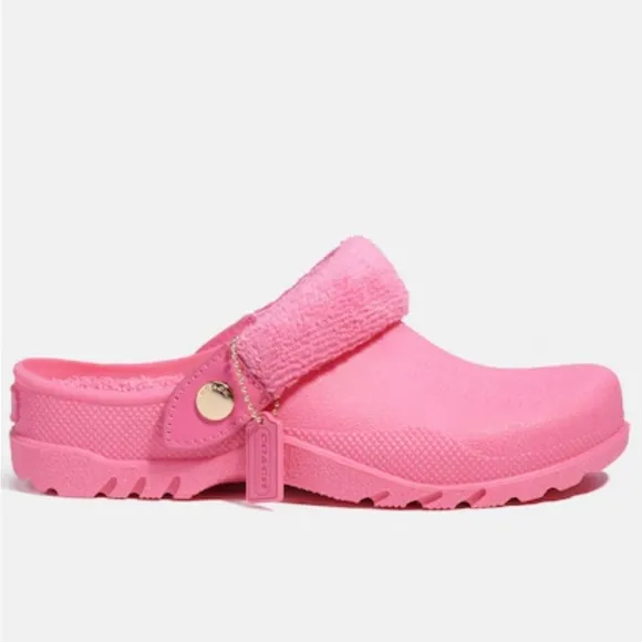 COACH petunia pink Lola Clogs. Size 7