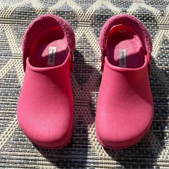 COACH petunia pink Lola Clogs. Size 7