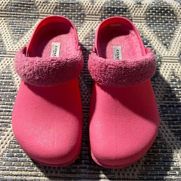 COACH petunia pink Lola Clogs. Size 7
