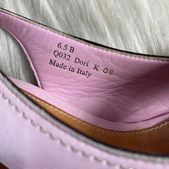 Coach Pink Leather Slingback Twist Lock Heels Sz 6.5