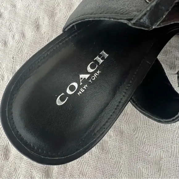 COACH Slingback Pointed Toe Leather Kitten Heel Snake Women's Shoe Size 9