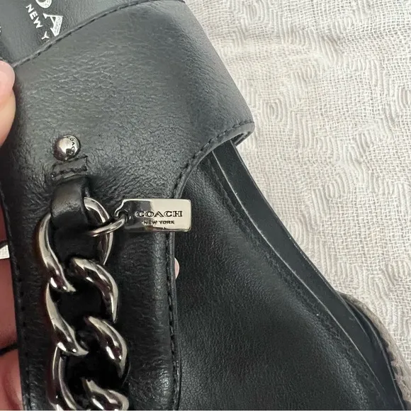 COACH Slingback Pointed Toe Leather Kitten Heel Snake Women's Shoe Size 9