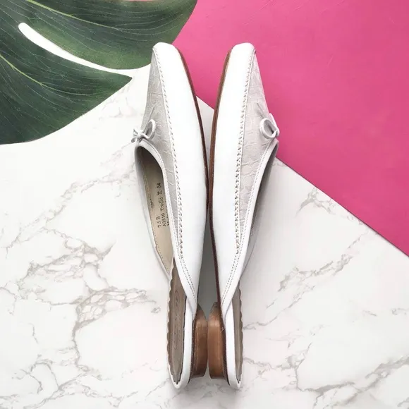 Coach Trudie White Monogram Slide Flat Mules