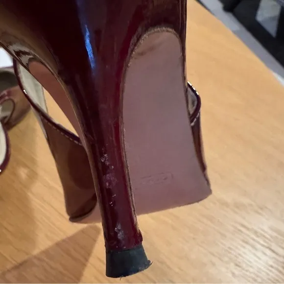 COACH Vintage Burgundy Two Tone Leather Slingback Pumps Adrian Made in Italy 9.5