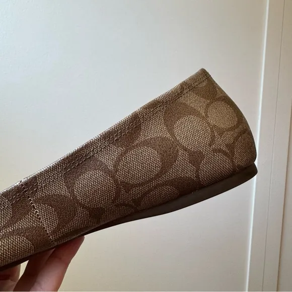 Coach Women’s Leila Monogram Leather Ballet Flats Size 11