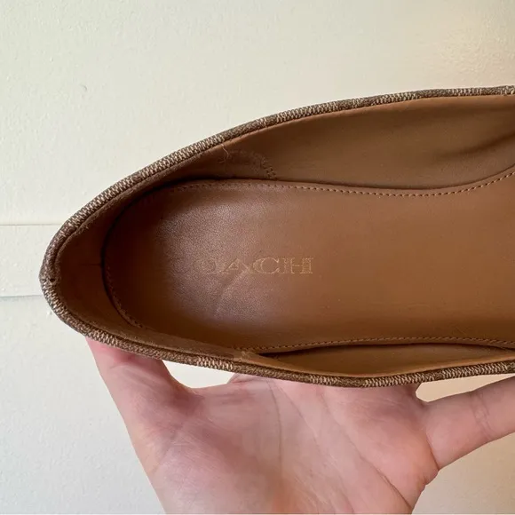 Coach Women’s Leila Monogram Leather Ballet Flats Size 11