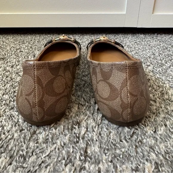 Coach Women’s Leila Monogram Leather Ballet Flats Size 11