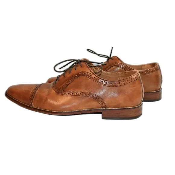 Coal Haan Grand OS Giraldo Cap II Brown Tan Cap Toe Brogue Oxfords Mens Sz 13M
