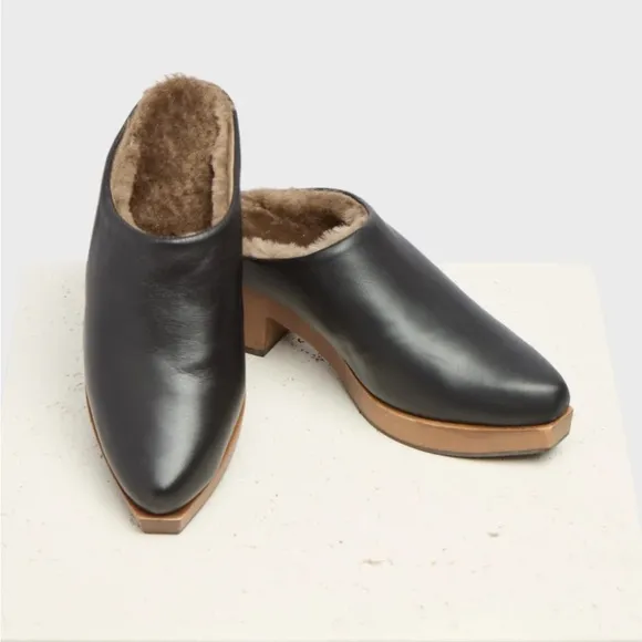 Coclico Keratin Shearling Leather Clogs