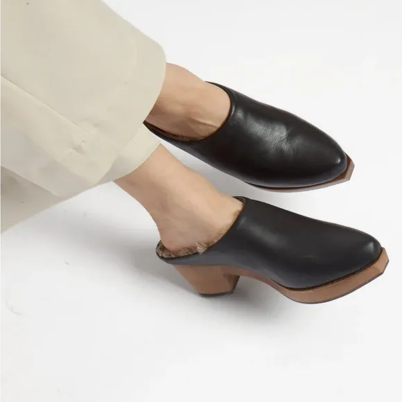 Coclico Keratin Shearling Leather Clogs