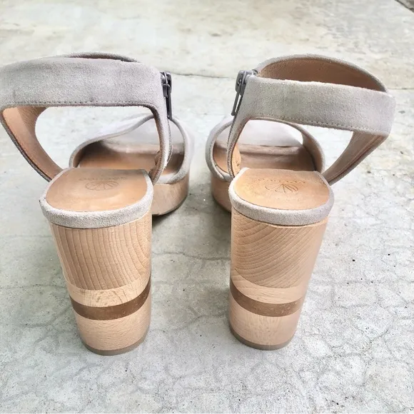 Coclico Verona Platform Sandals Clogs Gray Grey Suede Women's Euro 41