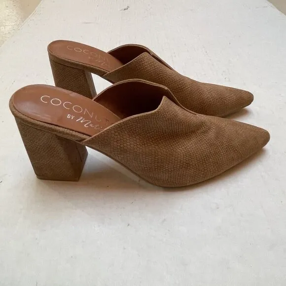 Coconuts by Matisse Suede Slide Booties Mules Womens 8 M Block Heel Boho Party