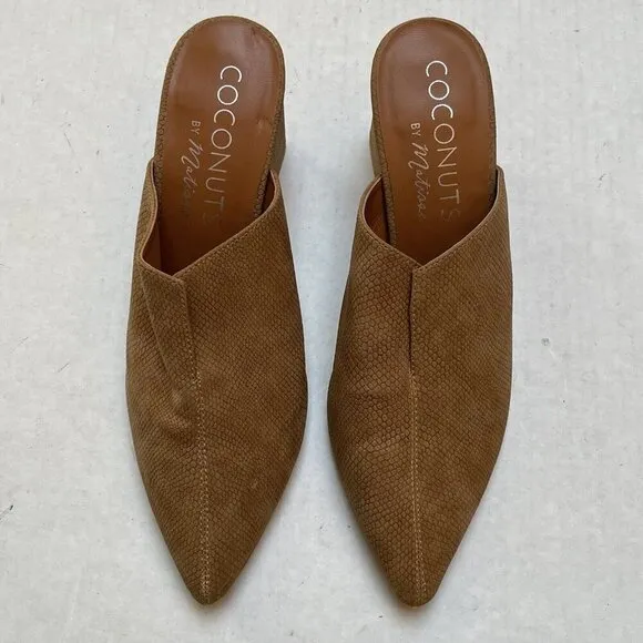 Coconuts by Matisse Suede Slide Booties Mules Womens 8 M Block Heel Boho Party