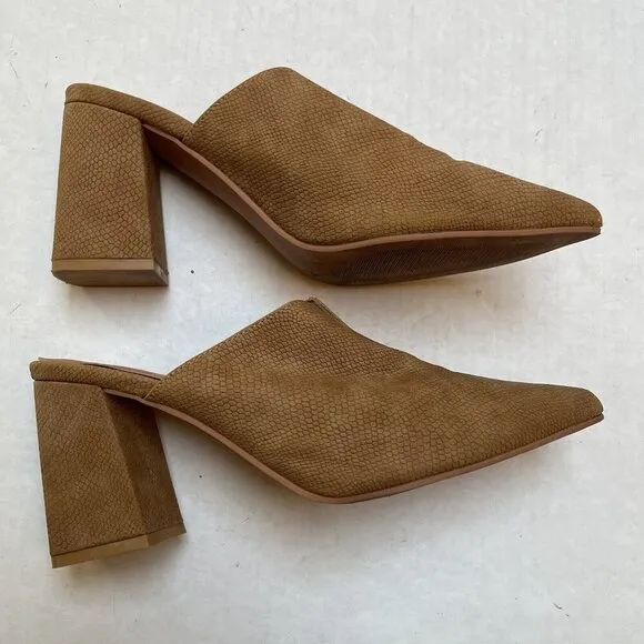 Coconuts by Matisse Suede Slide Booties Mules Womens 8 M Block Heel Boho Party