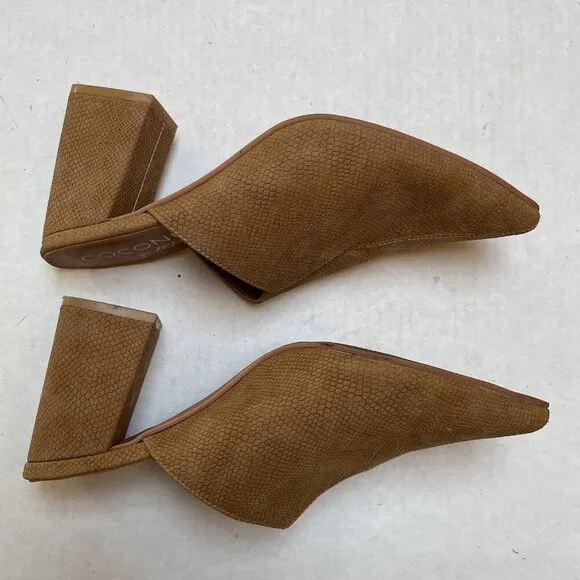 Coconuts by Matisse Suede Slide Booties Mules Womens 8 M Block Heel Boho Party