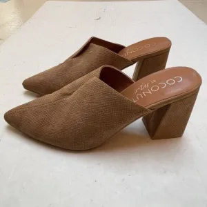 Coconuts by Matisse Suede Slide Booties Mules Womens 8 M Block Heel Boho Party