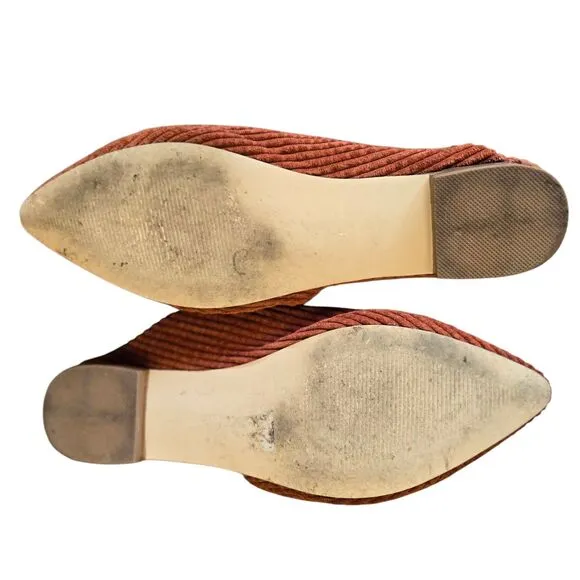 Coconuts by Matisse Xander Flat Mules Rust Micro Cord Pointed-Toe 9M
