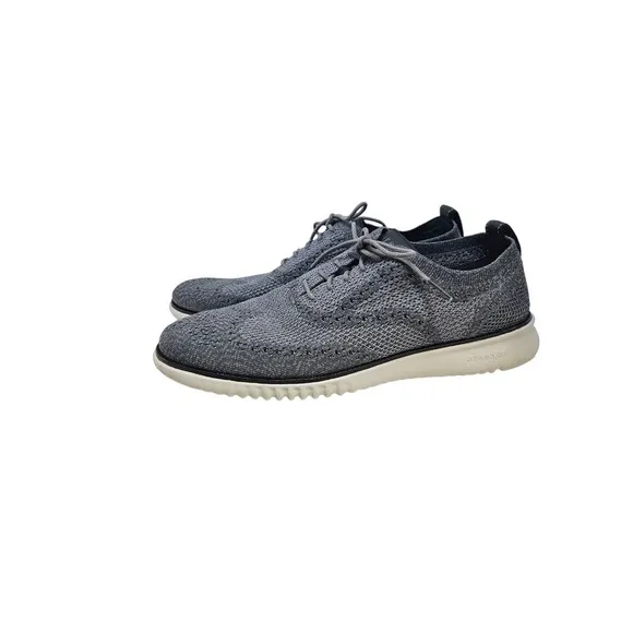 Cole Haan 10 2.ZERØGRAND Wingtip Oxfords Blue Gray Loafer Stitchlite Stretch