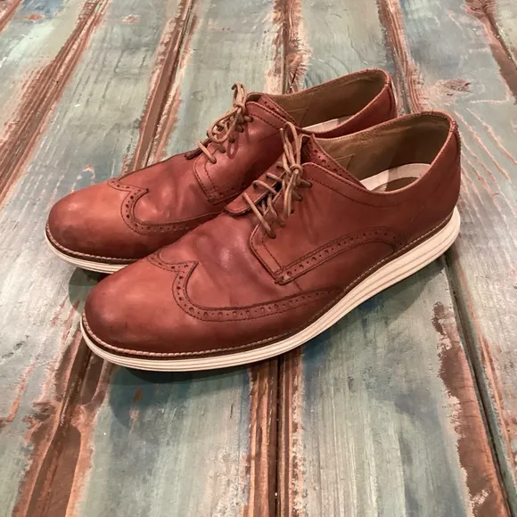 Cole Haan 11.5 Men's ØriginalGrand Wingtip Oxfords Comfort Leather Shoes Brown