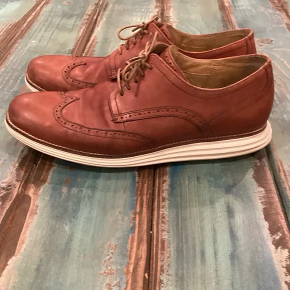 Cole Haan 11.5 Men's ØriginalGrand Wingtip Oxfords Comfort Leather Shoes Brown