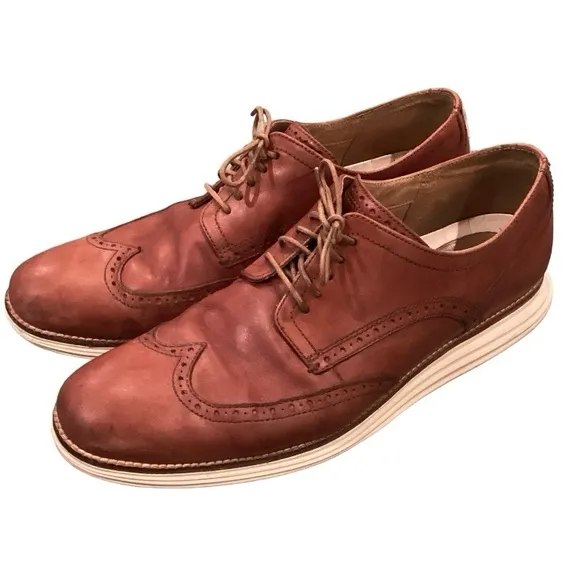 Cole Haan 11.5 Men's ØriginalGrand Wingtip Oxfords Comfort Leather Shoes Brown