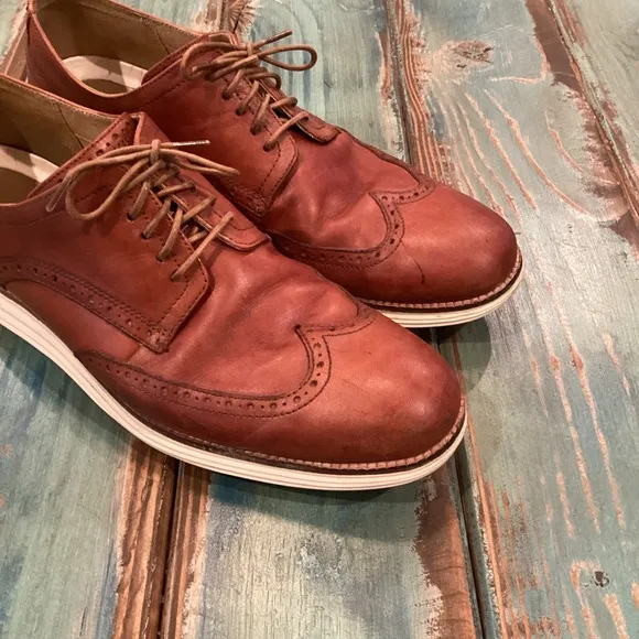Cole Haan 11.5 Men's ØriginalGrand Wingtip Oxfords Comfort Leather Shoes Brown