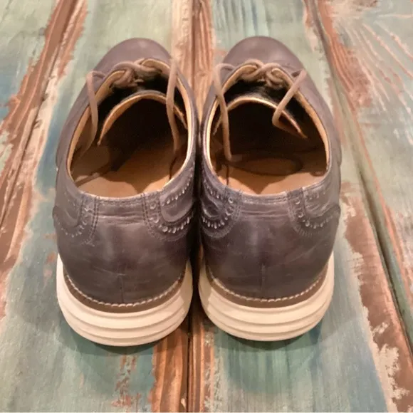 Cole Haan 11.5 Men's ØriginalGrand Wingtip Oxfords Gray Leather Comfort Shoes