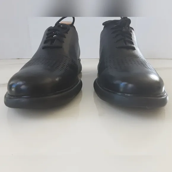 COLE HAAN 2.0 Zerogrand Black Leather Laser Wing Oxfords Sz 12M C23832 NWOT