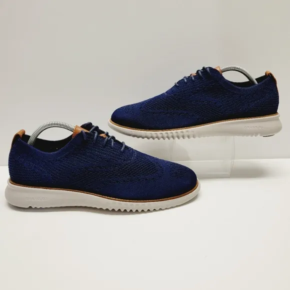 Cole Haan 2.ZEROGRAND C27569 Mens Marine Stitchlite Wingtip Oxfords Size 9.5