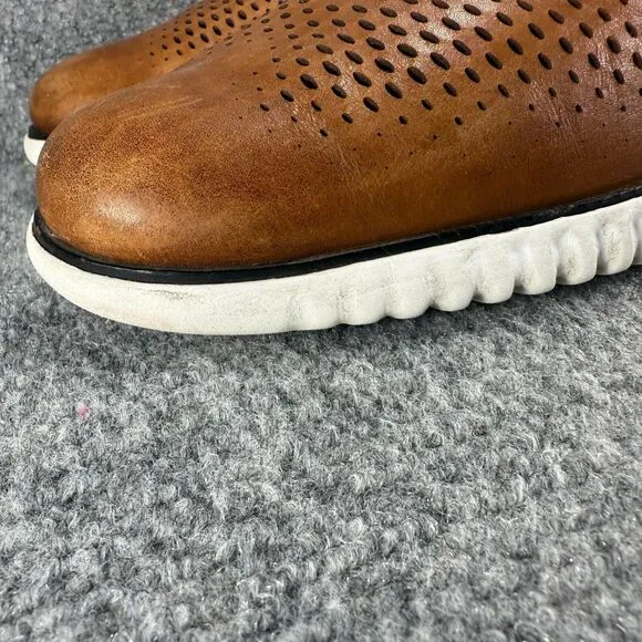 Cole Haan 2.Zerogrand Mens 10 Brown Leather Laser Wingtip Oxfords