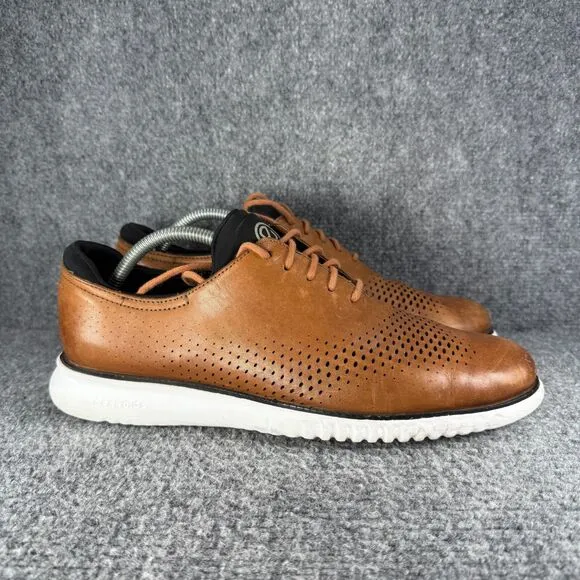 Cole Haan 2.Zerogrand Mens 10 Brown Leather Laser Wingtip Oxfords