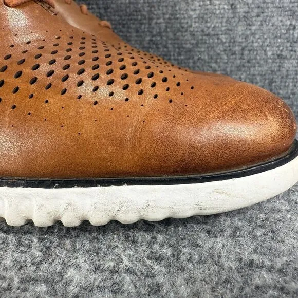 Cole Haan 2.Zerogrand Mens 10 Brown Leather Laser Wingtip Oxfords