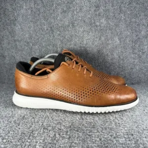 Cole Haan 2.Zerogrand Mens 10 Brown Leather Laser Wingtip Oxfords