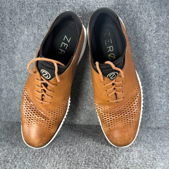 Cole Haan 2.Zerogrand Mens 10 Brown Leather Laser Wingtip Oxfords