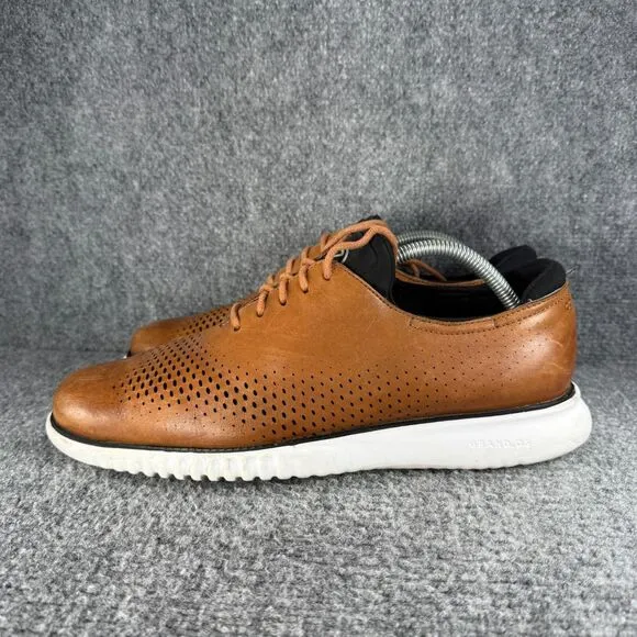 Cole Haan 2.Zerogrand Mens 10 Brown Leather Laser Wingtip Oxfords