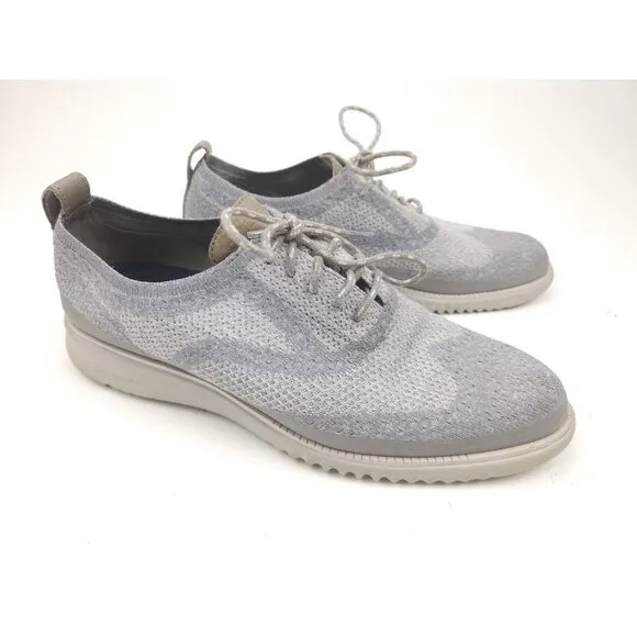 Cole Haan 2.Zerogrand Oxfords Men's 10.5 M Gray Stitchlite Casual Wingtip Shoes