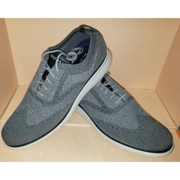 COLE HAAN 2.ZEROGRAND WINGTIP OXFORDS GRAY KNIT MEN'S SIZE 12 NEW !!!!!!!