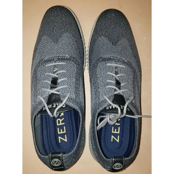 COLE HAAN 2.ZEROGRAND WINGTIP OXFORDS GRAY KNIT MEN'S SIZE 12 NEW !!!!!!!