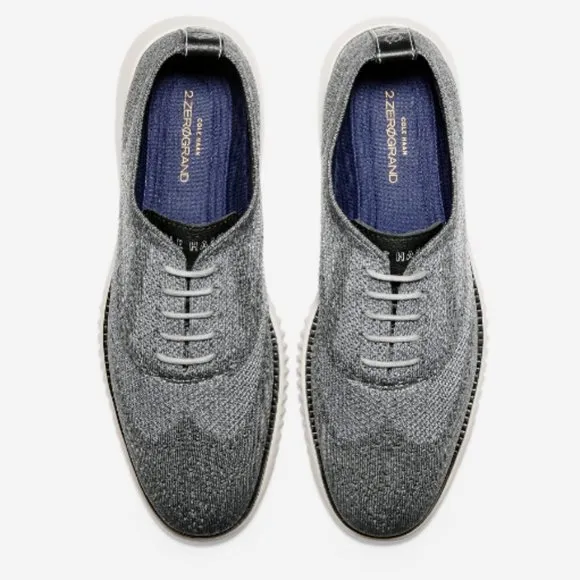 COLE HAAN 2.ZEROGRAND WINGTIP OXFORDS GRAY KNIT MEN'S SIZE 12 NEW !!!!!!!