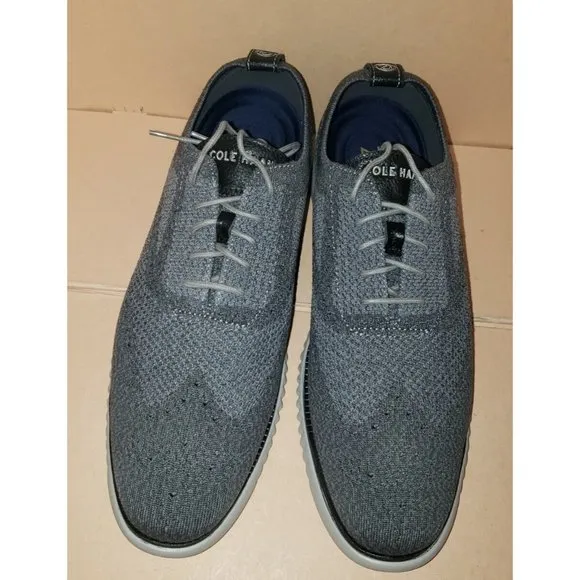 COLE HAAN 2.ZEROGRAND WINGTIP OXFORDS GRAY KNIT MEN'S SIZE 12 NEW !!!!!!!