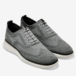 COLE HAAN 2.ZEROGRAND WINGTIP OXFORDS GRAY KNIT MEN'S SIZE 12 NEW !!!!!!!