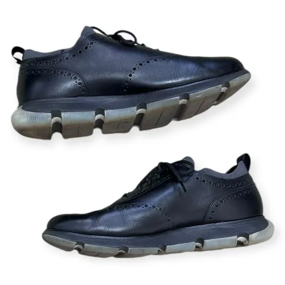 Cole Haan 4.Zerogrand Black Leather Cushioned Wingtip Oxfords Men's Size 12W