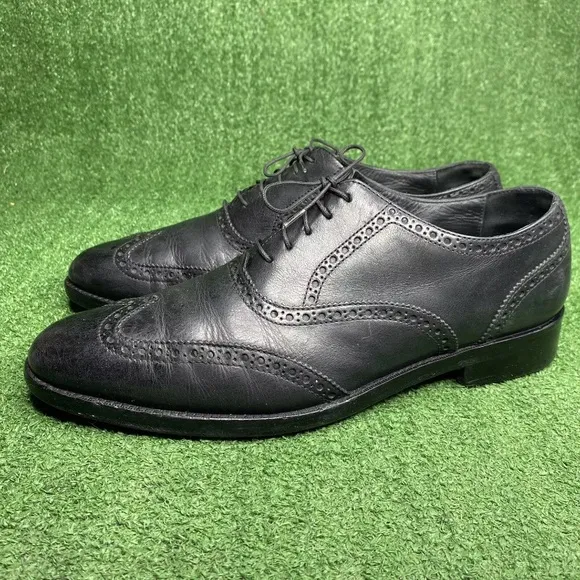 Cole Haan Air Madison Mens Black Leather Wingtip Lace-Up Oxfords C10145 Size 11