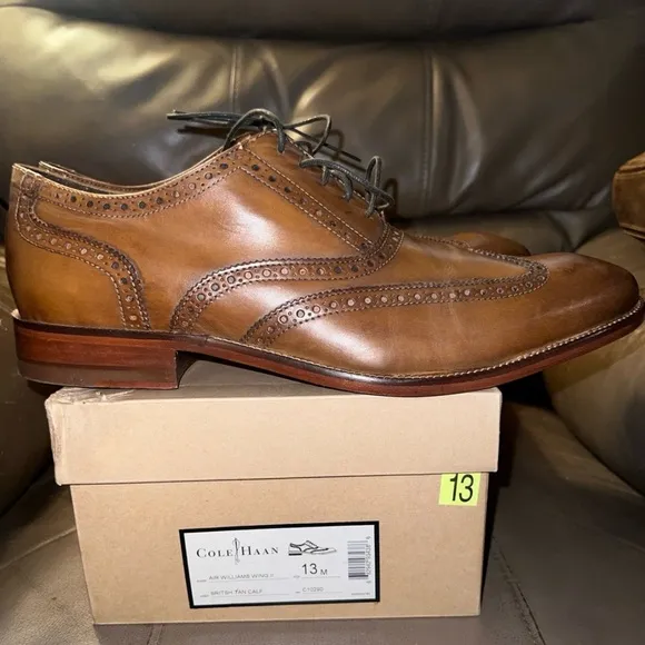 Cole Haan Air Williams Wingtip Leather Oxfords, Men’s Size 13