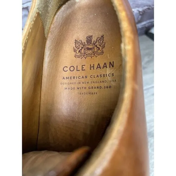 Cole Haan AMERICAN CLASSICS Mahogany Brown Leather Oxfords Dress Shoes Men 8.5D
