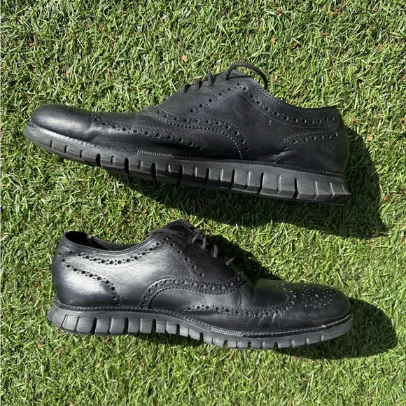 Cole Haan Black ZERØGRAND Remastered Wingtip Oxfords Sz (14)