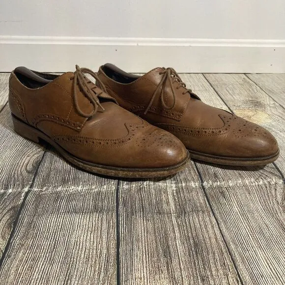 Cole Haan British Brown Leather Benton Wingtip Oxfords II C24168 US 11‎ 1/2 W