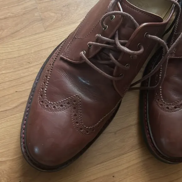 Cole Haan Brogue Brown Leather Wingtip Oxfords Shoes