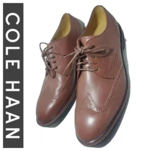 Cole Haan Brogue Brown Leather Wingtip Oxfords Shoes