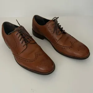 Cole Haan Brown Leather Lace Up Brogue Wingtip Oxfords Dress Shoe Size 9.5 M